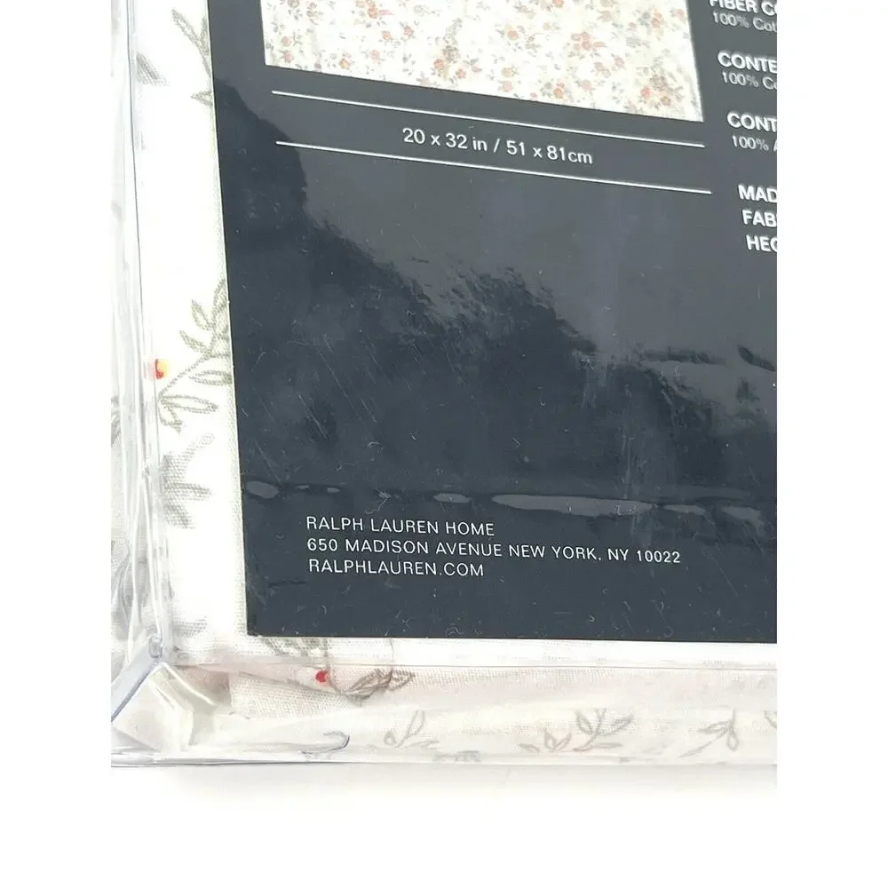Ralph Lauren Carolyne Vine Standard Pillowcases Grey Pair Of 2 - 20” X 32”